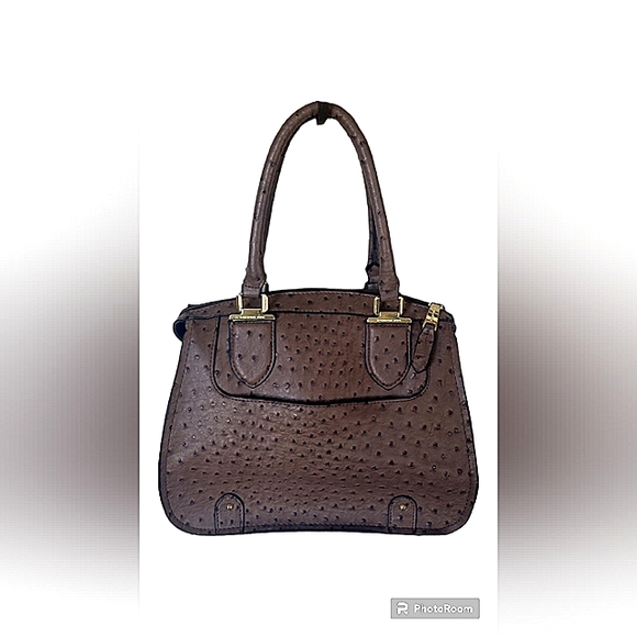 LONDON FOG TAUPE AUTHENTIC OSTRICH LEATHER PRISTINE CONDITION - Picture 2 of 11